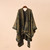 Geometric Lattice Flower Pattern Winter Poncho Cape