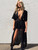 White High Elastic Waist Lace Boho Robe Dress