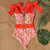 Sexy Floral Backless Shoulder Strappy One Piece Bathing Suit