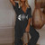 V Neck Cotton Linen Streetwear Elegant Loose Trousers Jumpsuit - Size Large