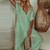 V Neck Cotton Linen Streetwear Elegant Loose Trousers Jumpsuit - Size Large