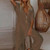 V Neck Cotton Linen Streetwear Elegant Loose Trousers Jumpsuit - Size XL