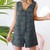 Summer Short Stylish Women V Neck Sleeveless Rompers-Size XXL