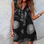Summer Short Stylish Women V Neck Sleeveless Rompers-Size XXL