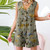 Summer Short Stylish Women V Neck Sleeveless Rompers-Size XXL
