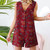 Summer Short Stylish Women V Neck Sleeveless Rompers-Size XXL