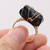 Gold Color Wire Wrap Irregular Crystal Adjustable Finger Ring