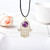 Natural 1PC Round Crystal Gemstone Amulet Necklace