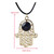 Natural 1PC Round Crystal Gemstone Amulet Necklace