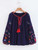 Vintage Bohemian Floral Embroidered Chic Tassel Kimono Blouse