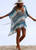 Sexy Hollow Out Cotton Crochet Stripe Lace Up Cover Up Dress