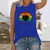Colorful Sunflower Print Harajuku Round Neck Sleeveless Tshirt