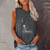 Funny Skull Picking Stars Print Loose Graphic Sleeveless Tshirt