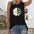 Vintage Flowers Daisy Print Harajuku Sleeveless Tshirt