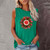 Funny Watermelon Sunflower Print Sleeveless Tshirt