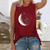 Vintage Moon Print Funny Harajuku Sleeveless Tshirt