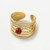 Boho Gold Plated Turquoise Zircon Stainless Steel Finger Ring