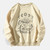 Mushroom Printed Long Sleeve Harajuku Pullover Sweatshirt