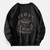 Mushroom Printed Long Sleeve Harajuku Pullover Sweatshirt