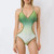 Fashion Colorblock Gradient Holiday Beach Bathing Suit