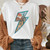 Vintage Western Denim Cartoon Graphic Top - Size XXXL