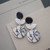 Handmade Abstract Pattern Black White Polymer Clay Earrings