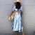 Bohemian Striped Print Tunic Bathing Suit Cover Up Robe
