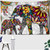 3D Elephant Bohemian Tapestry Wall Hanging - Size 230x180cm