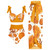 Retro Holiday One Piece Swimsuit with Skirt Swimwear