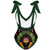 Retro Green Beach Holiday Swimsuit with Skirt