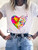Summer Flower Short Sleeve Kawaii Tee Top - Size Medium