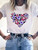 Summer Flower Short Sleeve Kawaii Tee Top - Size Medium