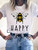 Summer Flower Short Sleeve Kawaii Tee Top - Size Medium