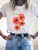 Summer Flower Short Sleeve Kawaii Tee Top - Size XXXL