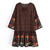 Floral Print Tie Neck Ruffles Rayon Cotton Bohemian Mini Dress