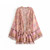 Floral Print Sashes Bat Sleeve Summer Kimono Bikini Cover-up Dress