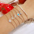 Boho Tree of Life Heart Charm Beads Chain Bangle Bracelet Set