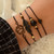 Boho Tree of Life Heart Charm Beads Chain Bangle Bracelet Set
