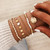 Boho Tree of Life Heart Charm Beads Chain Bangle Bracelet Set