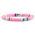 Ethnic Colorful Elastic Soft Clay Pottery Beads Chain Bangle Bracelet