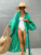 Stripe Tie Dye  Bikini Cover-Up with Belt