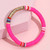 Bohemian Polymer Clay Rainbow Stack Vinyl Disc Bead Bangle Bracelet
