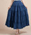 Vintage Boho Linen Cotton Elastic Waist Pleated Ruffles Maxi Skirt