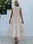 Solid Casual Tank V Neck Buttons Ruffle Loose Summer Midi Sundress