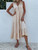 Solid Casual Tank V Neck Buttons Ruffle Loose Summer Midi Sundress
