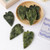 Natural Green Jade Leaf Shape Spiritual Meditation Quartz Stone