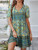 Floral Printed Loose Short Sleeve V Neck Bohemian Dress