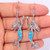 Mermaid Blue Imitation Opal Birthstone Earrings