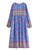 Vintage Green Floral Print Tie Neck Ladies Rayon Cotton Maxi Dress