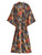 Boho Floral Rayon Cotton Batwing Sleeve Bikini Cover-up Robe